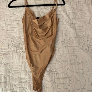 Gold metallic body suit S